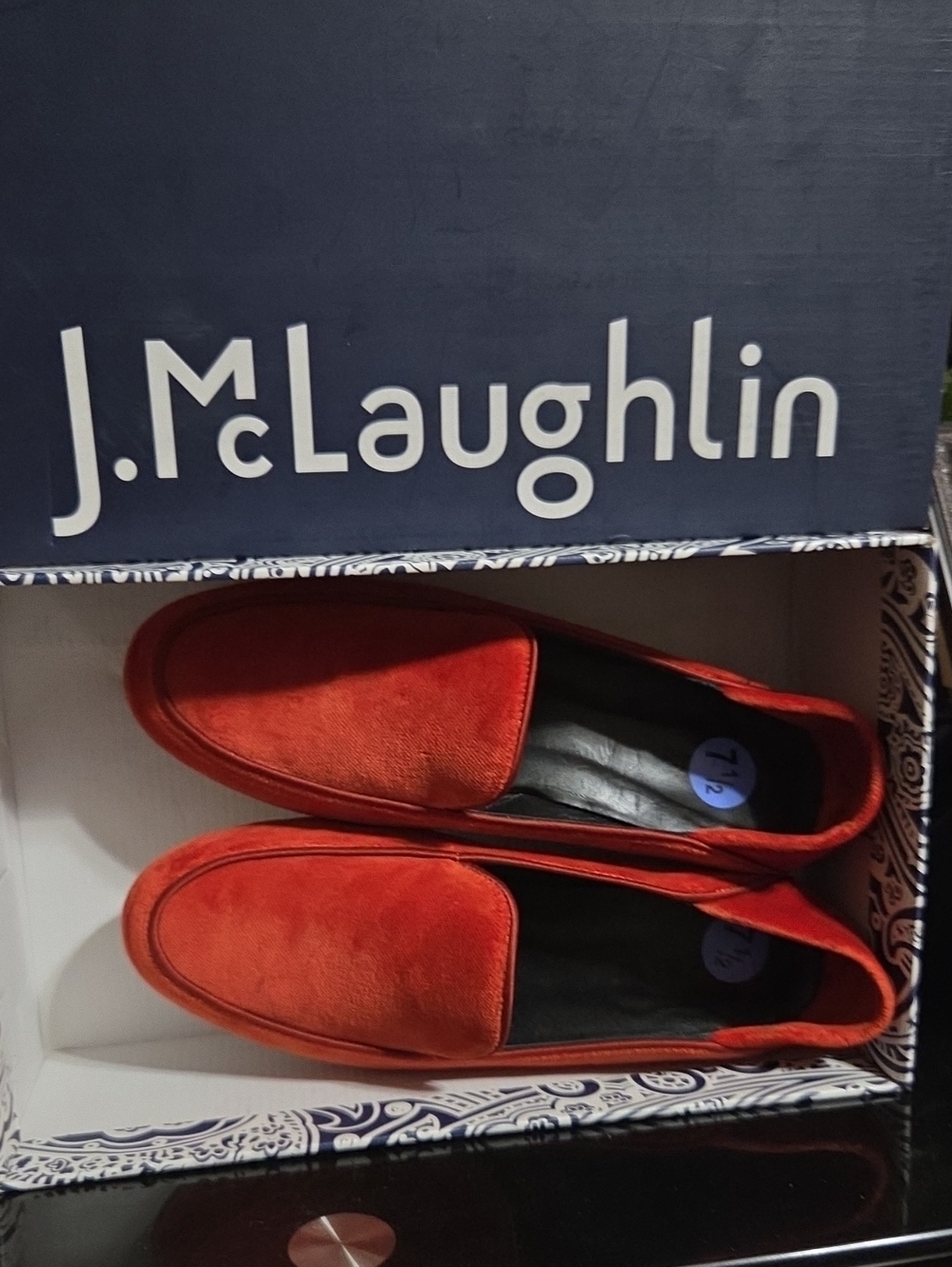 J. McLaughlin Red Suede Slip-On Loafers